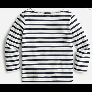 J. Crew Boatneck T-shirt in classic stripe Size S black/white long sleeves